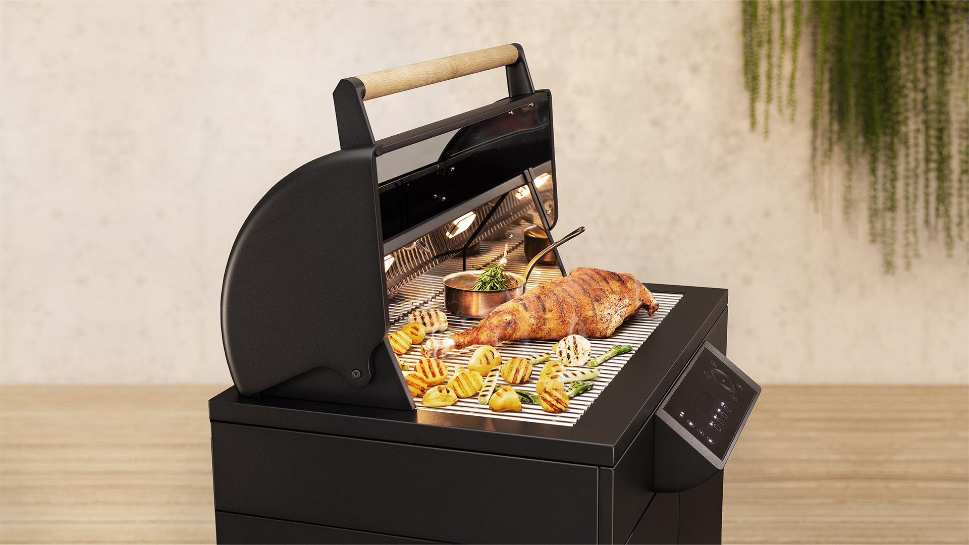 Koqoon grill product design - new guided cooking and grilling user experience.