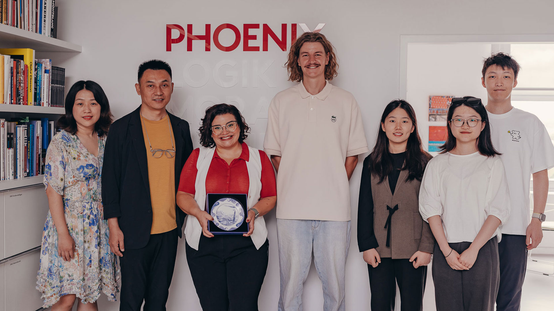 Shanghai tech university party with phoenix design workers, Barbara Silva and Forian Czak part of the welcoming team