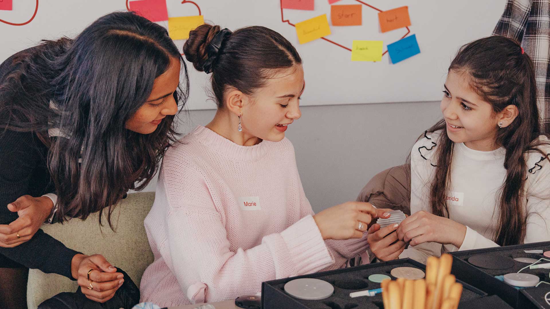 Participants using PHOENIX YoYo Toolkit to prototype creative designs with Aditi Surana