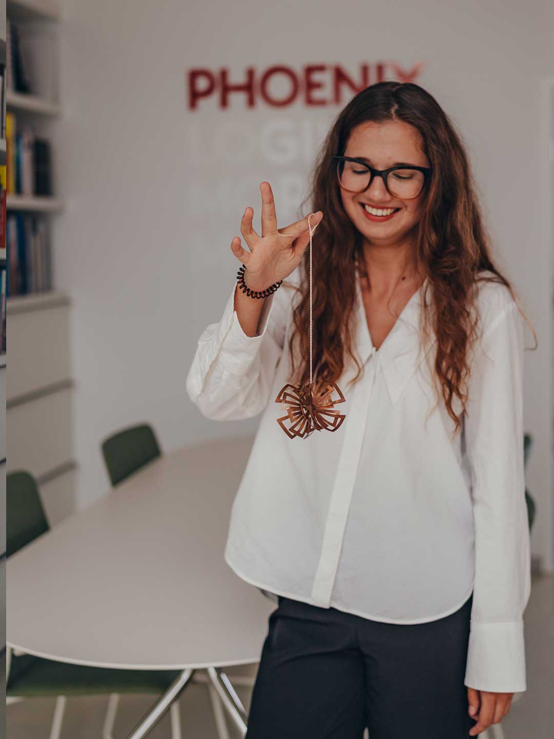 MArlene Kuhn shows her yoyo proudly, she is now Senior design Stategist at PHOENIX design.