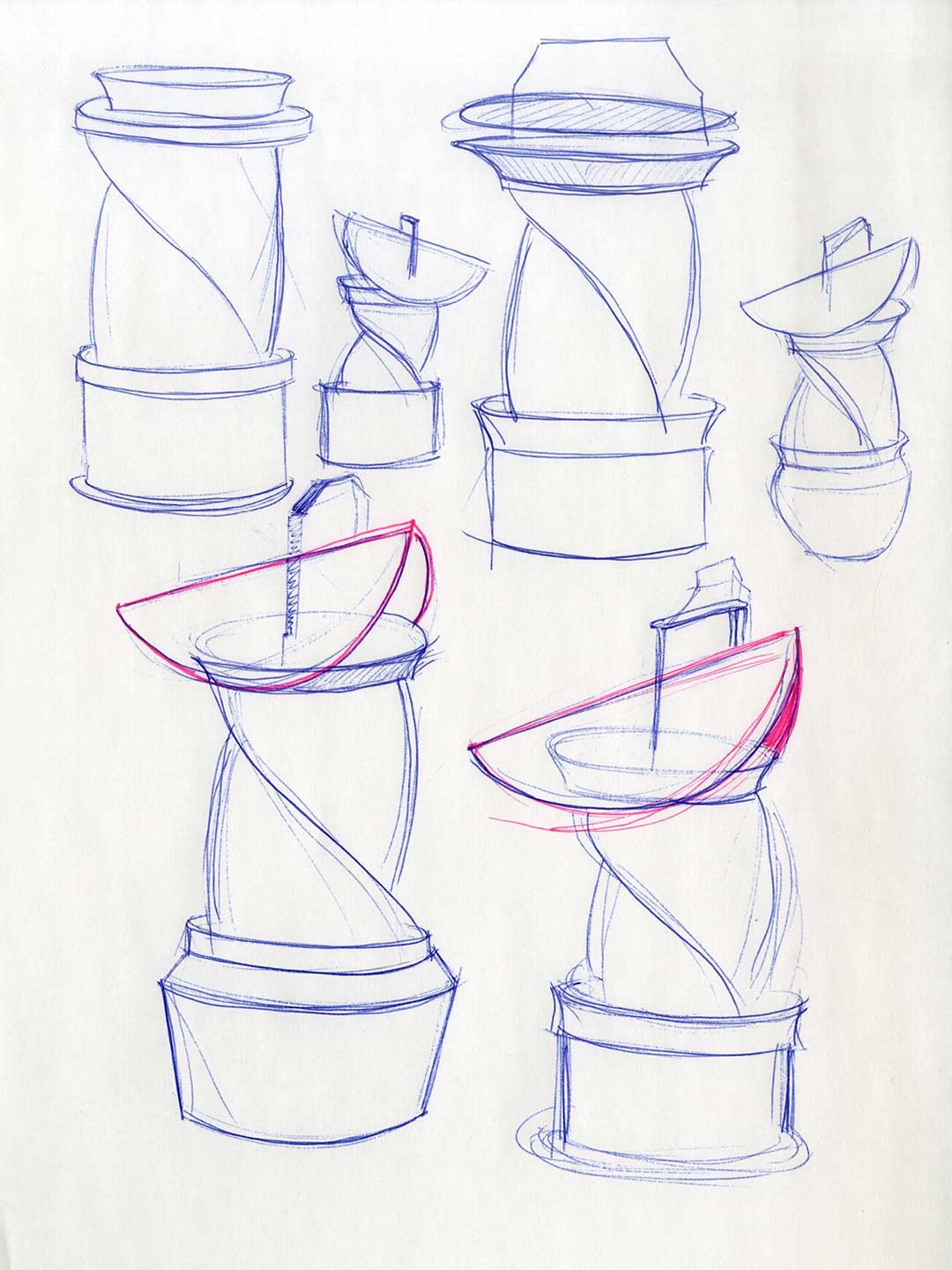 sketches from the project "aquilo", winner of the aed award and phoenix design