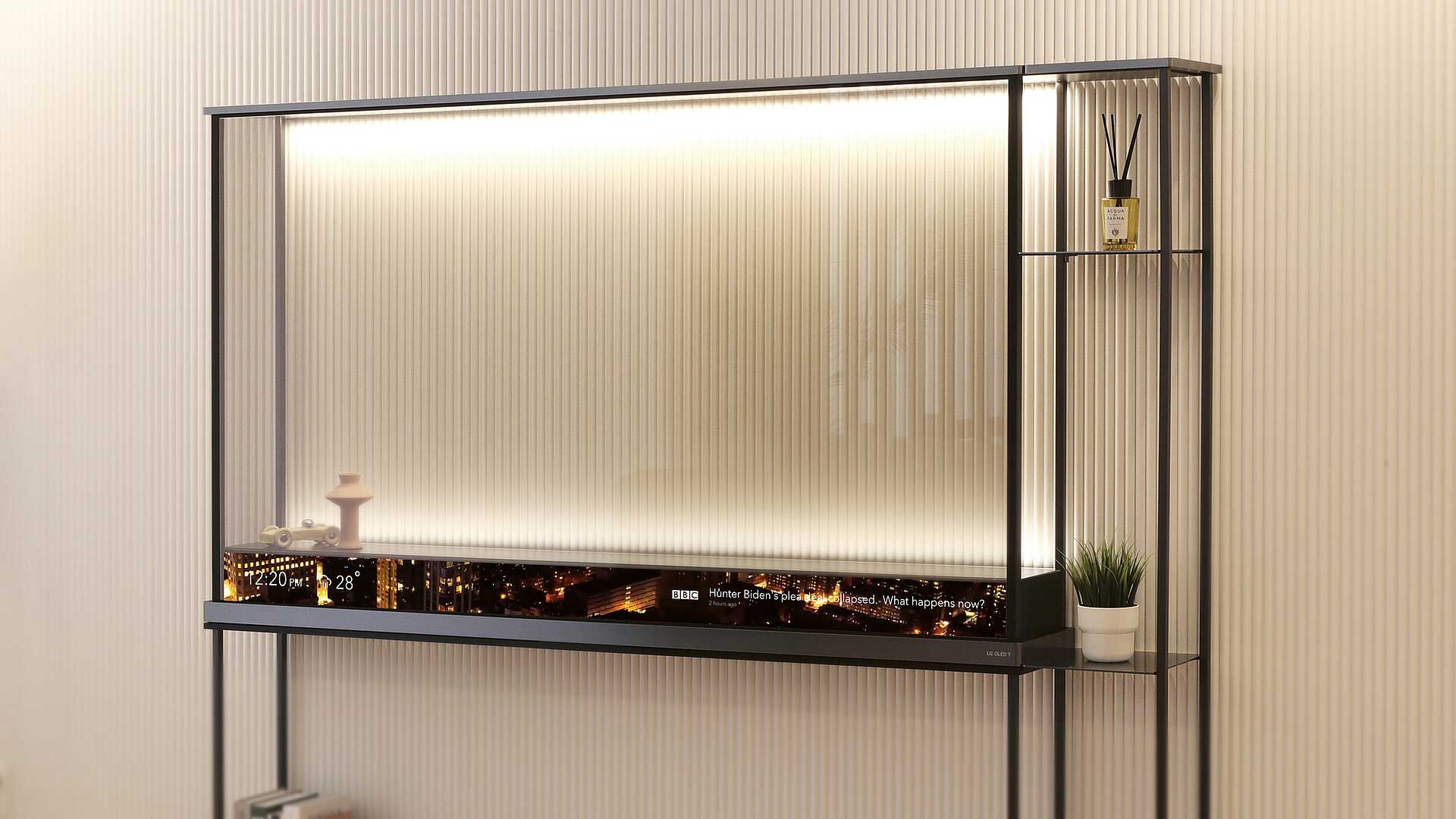 LG transparent TV, awarded with the best of the best design in 2025 by the red dot design award.